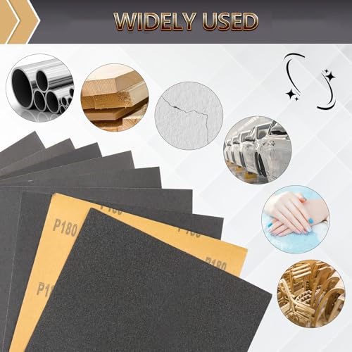 12-Sheet Premium 1000 Grit Wet Dry Sandpaper, 9 x 11 Inch - style: 1000Grit