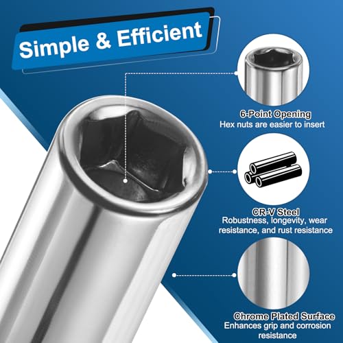 HARFINGTON Nut Driver Drill Bit 4mm Metric Socket 1/4" Hex Shank 3.94" (100mm) Long 6-Point Socket Quick Change CR-V Steel Bolt Setters for Power Drill Driver - size: 4mm