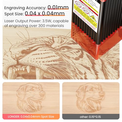 Longer Ray5 Laser Engraver, 2500mW Portable Engraver Machine, 140×130mm - size: 140x130mm