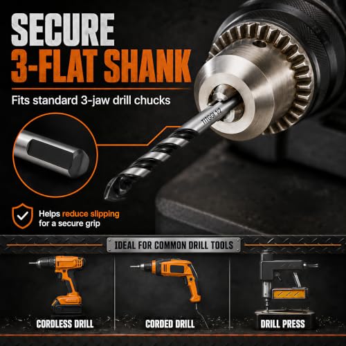 12-Piece Masonry Drill Bit Set & Concrete Drill Bit Set, 7 Sizes, 1/8"-1/2" - size: 12 pcs 1/8"-1/2" 7 Sizes
