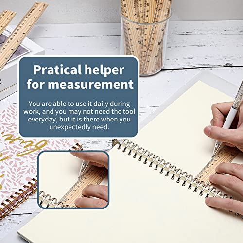 60 Pack Wooden Ruler 12 Inch Rulers Bulk Wood Measuring Ruler Office Ruler 2 Scale - color: 60 Pieces - 12 Inch