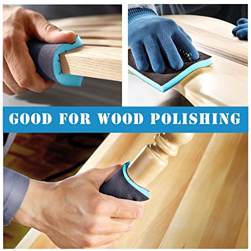 8Pcs 220 Grit Sanding Sponge, Jamiikury Sanding Blocks Washable and Reusable, Wet Dry Sandpaper Sponge for Wood Metal FurniturePaint and Drywall - size: 220 Grits