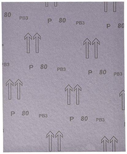 Norton K227 Metalite Lightning Abrasive Sheet, Cloth Backing, Aluminum Oxide, Grit P80 (Pack of 25)