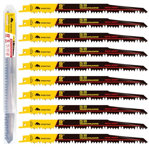 9 Inch Wood Pruning Reciprocating Saw Blades for Tree Trimming, 10 PCS/5TPI - size: 9 INCH (10 PCS)