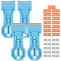 4 Pack Razor Blade Scraper, 25 Blades, Long Handle Scraper Tool (Blue) - color: Blue
