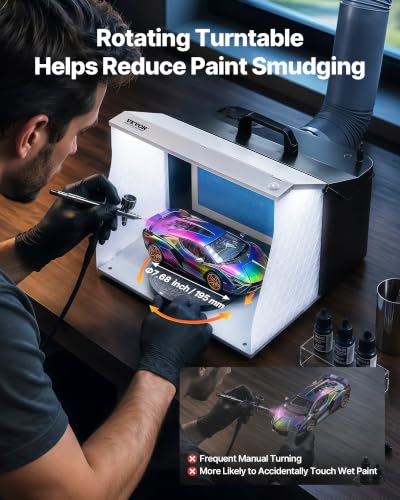 VEVOR Airbrush Spray Booth Portable Hobby Airbrush Paint Spray Booth Kit - color: Blue