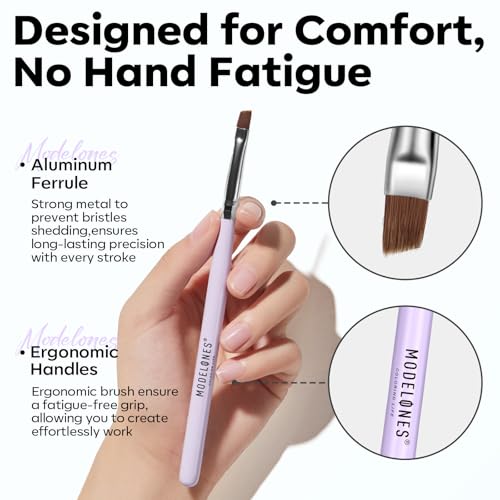 Modelones Nail Art Brushes, Gel Polish Liner Clean up Carving Dotting Tools - color: A-Blue-1