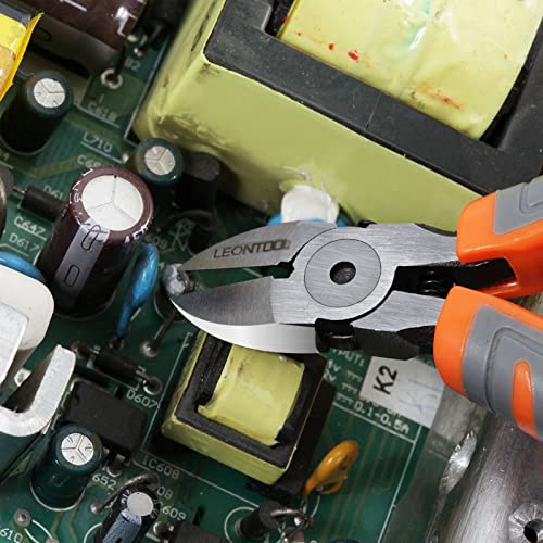 Diagonal Cutting Pliers 5-Inch Wire Flush Cutters Side Cutter Wire Snips with Hand Rope and Protective Cover for Cuts Electronics Wires Jewelry Zip Ties - style: Standard