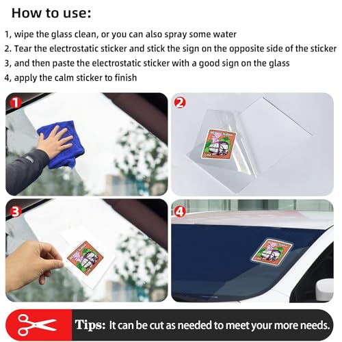 Large Car Windshield Sticker, Windshield Applicator, Clear Window Cling for Car - size: 10 pieces / 11.8 x 15.7 inches