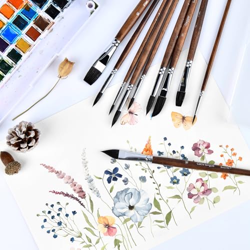Brusarth Watercolor Brushes, Synthetic Squirrel Hair Paint Brush Set - size: 10 Size