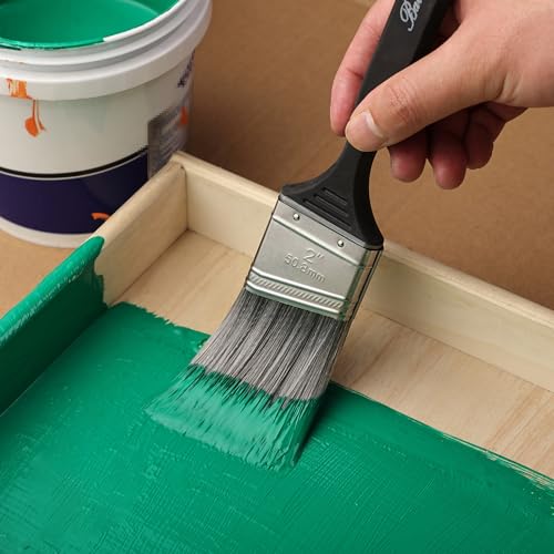 Bates- Paint Brushes, 5 Pack, Flat and Angle Paint Brushes for Walls and Trim, Synthetic Bristles