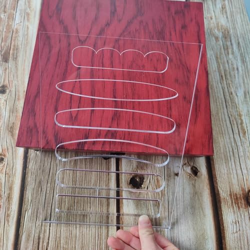 6 in1 Board Handle Router Template for Woodworking 1/4'' Thick DIY Router Template Grab Handle Acrylic Inlay Template Decorative Guide, Transparent