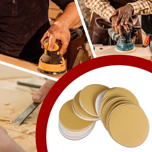 findmall 5-Inch NO-Hole 100Pcs Hook Loop Pads Sanding Disc 320 Grit - size: 320grit