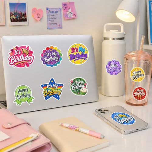 Vybonz Birthday Stickers Happy Birthday Party Celebration Decal Pack - color: Happy Birthday