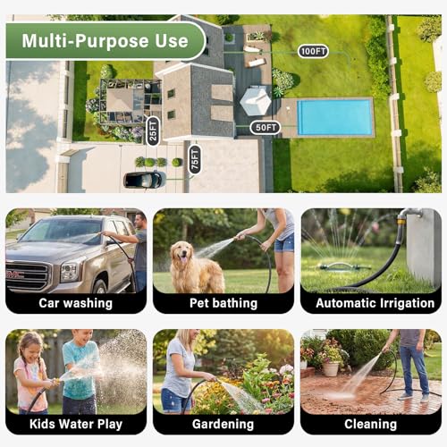 Garden Hose 5/8" 5ft 1000PSI Burst Heavy Duty Rubber Water Hose - size: 5ft