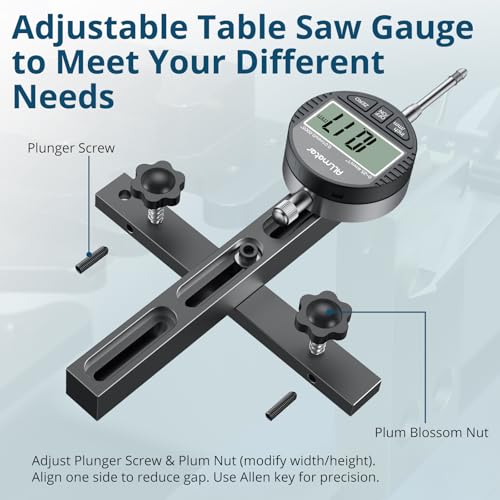 Table Saw Alignment Tool Digital Dial Indicator,0.0005"Precision - color: Black, size: 0-1 Inch
