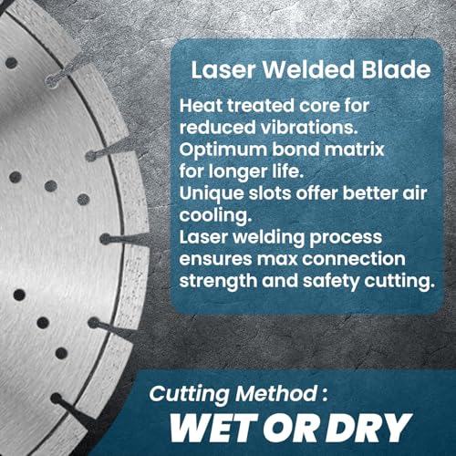 RHAPSODY 18Inch Laser Welded Diamond Saw Blade,Segmented General Purpose - size: 18''