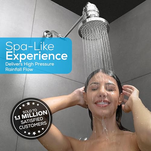 SparkPod Rain Shower Head, 6 Inch Round, Luxury Polished Chrome Finish - color: Chrome (Polished), style: 6 Inch Round