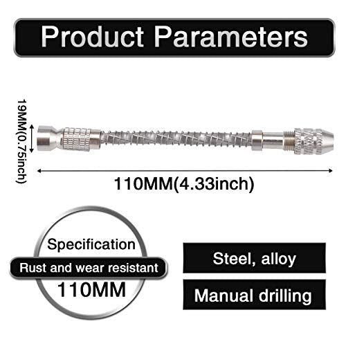 0.2-2mm Mini Hand Drill, Semi-Automatic Hand-Twisting Drills with 1 Chuck, for Crafts Drilling Holes in Resin Epoxy Clay Wood, Jewellery Making, Model Making, Carving DIY - color: 1 Hand Drill + 1 Chuck