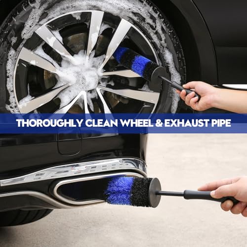 42Pcs Car Detailing Kit Detailing Brush Set Car Wash Cleaning Kit Blue - size: 42pcs