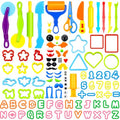 108 PCs Dough and Clay Play Tools Alphanumeric Kit for Kids Ages 4-8 - size: Pack of 108