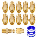 Premium Solid Brass 10PCS Reusable Replacement Fitting For 1/4-Inch ID Hose,1/4-Inch NPT Rigid (10 PCS 1/4 Inch) - size: 10PCS 1/4 Inch