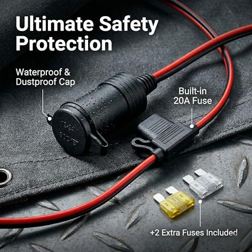 12V Cigarette Lighter Adapter to Battery Alligator Clips 10FT - size: 10FT