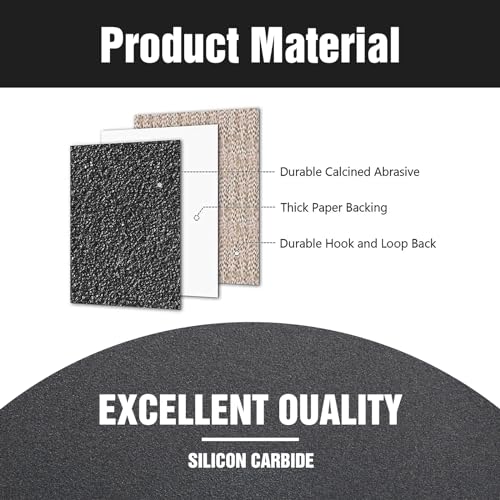 100 Pcs 5 inch Wet Dry Sanding Discs 3000 Grit 8 Hole Hook and Loop - style: 100 Pcs-3000 Grit