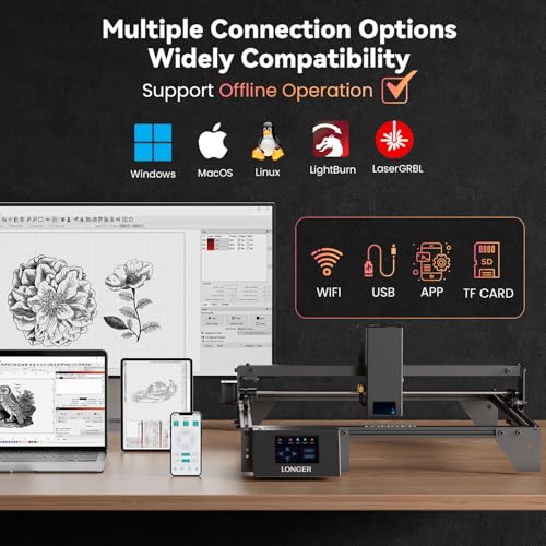 Longer New Upgrade RAY5 Laser Engraver Cutter,Working Area 15.75"x14.37" - size: 15.75"x14.37"
