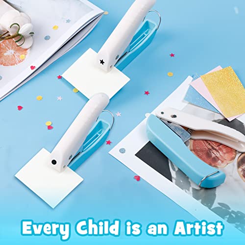 UCEC 3 Paper Craft Hole Punch Shapes, Heart Star Circle Single Hole Puncher - style: star + heart + circle