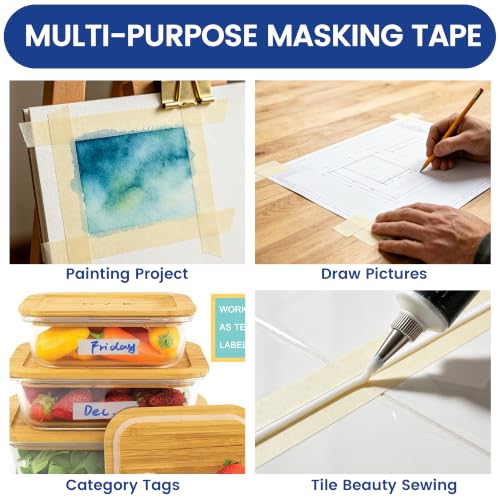 ADHES White Masking Tape Painter Tape 24mm x 50m - color: White, size: 24mm x 50m