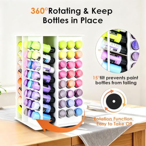 Acrylic Paint Organizer,2oz Craft Paint Holder Rack with 96 Holes - size: 96 Holes