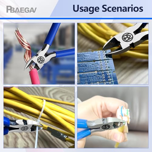 Wire Cutters Precision Flush Cutters Ultra Sharp Wire Cutters for Trimming Metal Wires Zip Ties, Cables, Circuit Boards, Crafting Jewelry Making