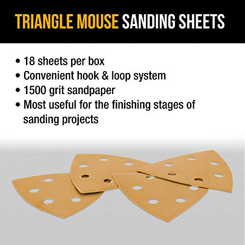 Dura-Gold Premium Triangle Oscillating Mouse Sanding Sheets - 1500 Grit - size: 1500-Grit