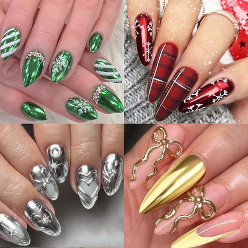 Fcozpjk Chrome Nail Powder Set 24 Colors Gold Silver White Peal Chrome Art - color: Chrome Set 2