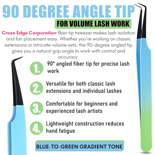 90 Degree Boot Lash Tweezers for Volume Fans - color: Cectweezer-05