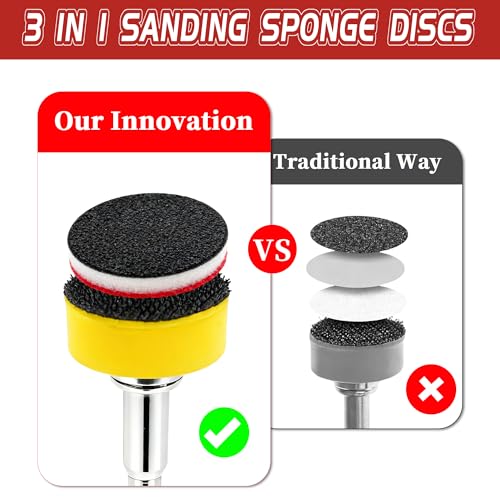 63 PCS 1 Inch Sanding Dremel Discs Hook and Loop Sandpaper 180 Grits - style: 180 Grit