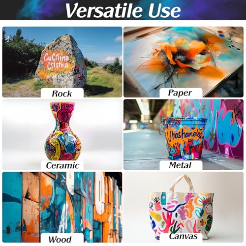 FansArriche Airbrush Paint, 44 Colors with 6 Thinners, 20 ml/Bottle - color: 44 Colors with 6 Thinnners
