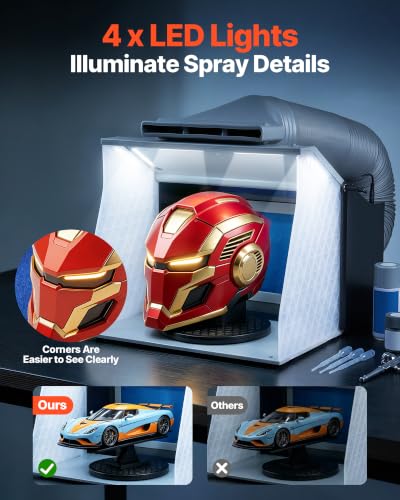 VEVOR Airbrush Spray Booth Portable Hobby Airbrush Paint Spray Booth Kit - color: Blue