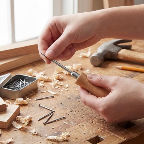 2 Pack Magnetic Brad and Nail Driver Package Pin Pusher Tool Magnetic Brad Driver with Wooden Handle for Tool Accessories