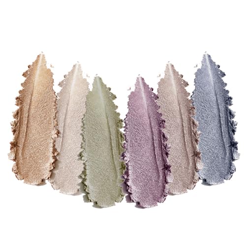 Neutral Brown Gold Shimmer Eyeshadow Palette with Mirror and Sponge Applicator, 6 Colors High Pigment Frost Shimmery Everyday Eye Shadow Makeup for Older Women, Brightening Eye Travel Size 01# - color: L-#01