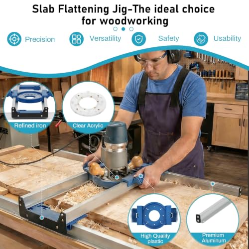 Benchtop Board Slab Flattening Jig for Most Woodworking Routers - size: More Assembly