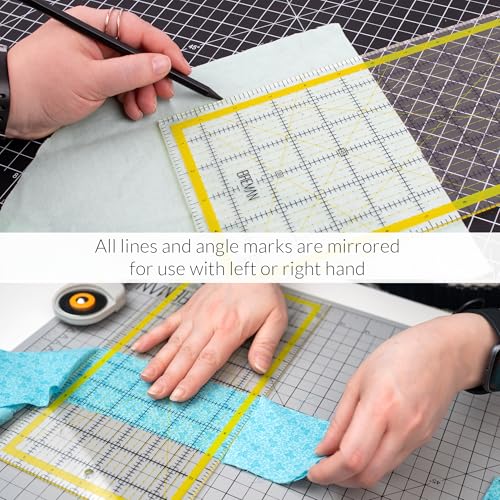 Breman Precision Quilting Rulers 6x18, Clear Rotary Sewing Ruler for Fabric - size: 6x18 Inch