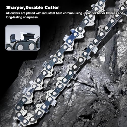 3-Pack 12 Inch Chainsaw Chains Replacement 1/4" Pitch 64 DL .043" Gauge - size: 12" 64DL 1/4LP .043 ×3 Pack