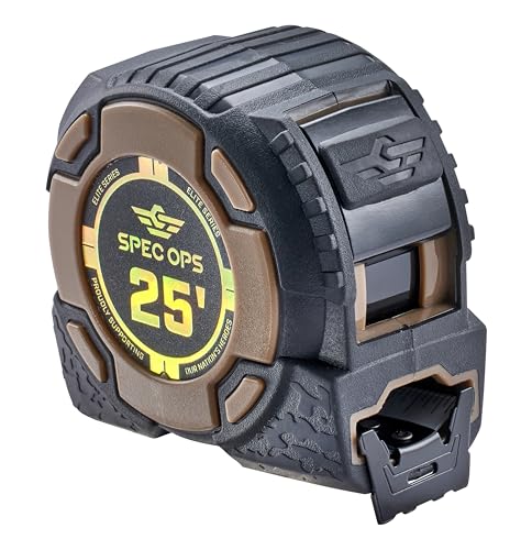 Spec Ops Elite Heavy Duty Tape Measure, Premium, 1.25" Blade, 25' - color: Non-Magnetic, size: 25-Foot