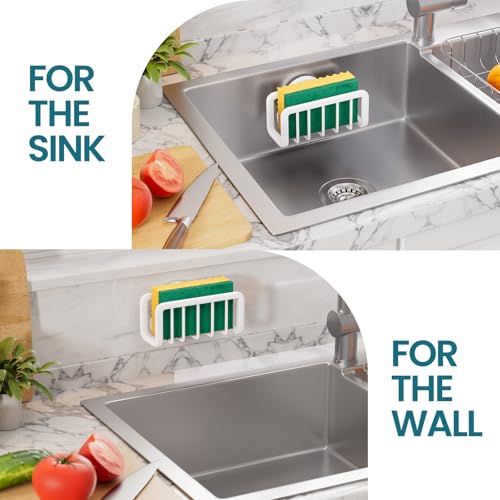 TAILI White Sponge Holder for Kitchen Sink with Strong Suction Cup - color: White, size: 5.1" x 2.3"