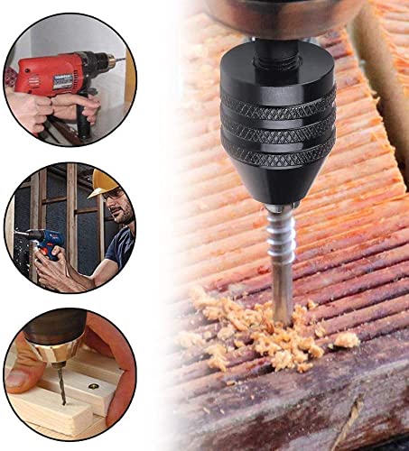 RZJZGZ 3 Pcs drill chuck adapter Keyless Drill Chuck Bit 1/4 Inch Hex Shank