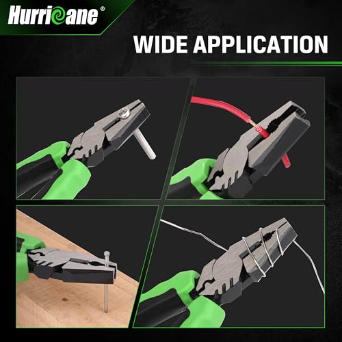 HURRICANE 6" Stripped Screw Extractor Pliers, Pro Linesman Pliers with Non-Slip Jaws, Remove Damaged/Rusted Screws Fast, with Wire Cutter, Crimper & Stripper