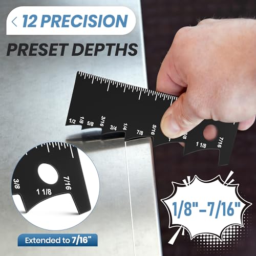 Dreyoo 2 Pcs Sheet Metal Scribe Tools, 1/8"-7/16" Scale, Layout Marking