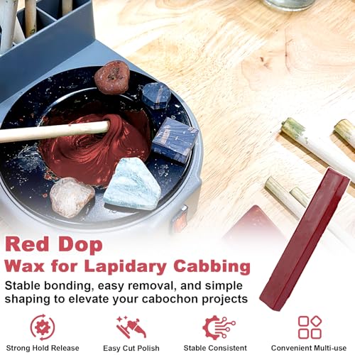 showingo Red DOP Wax Sticks Replacement for Lapidary Cabochon 4 Pack - color: Red DOP Wax-4P